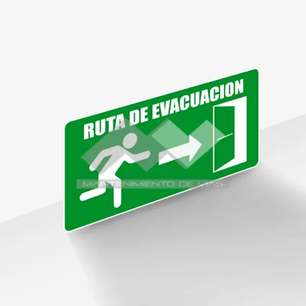 señal ruta de evacuacion señaletica